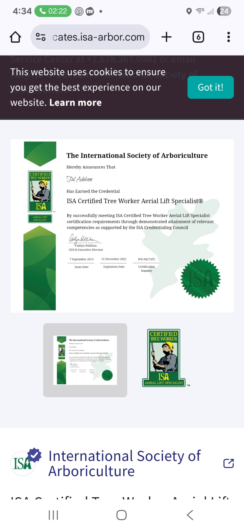 ISA Aerial Lift Specialist Verification